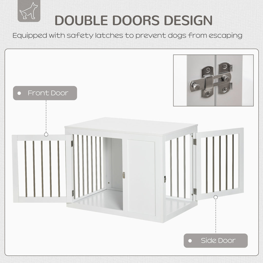Furniture Style Dog Crate with Two Doors & End Table with Locks, Medium Dogs - Slickers ◊ Doghouse