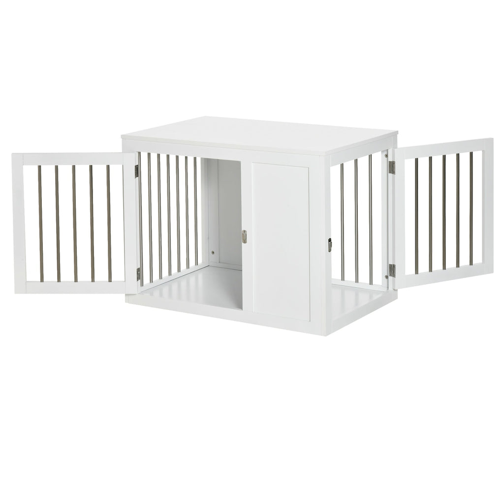 Furniture Style Dog Crate with Two Doors & End Table with Locks, Medium Dogs - Slickers ◊ Doghouse