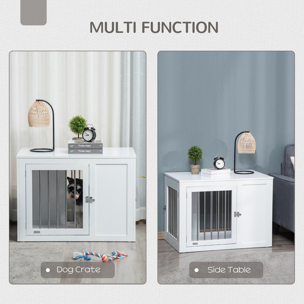 Furniture Style Dog Crate with Two Doors & End Table with Locks, Medium Dogs - Slickers ◊ Doghouse