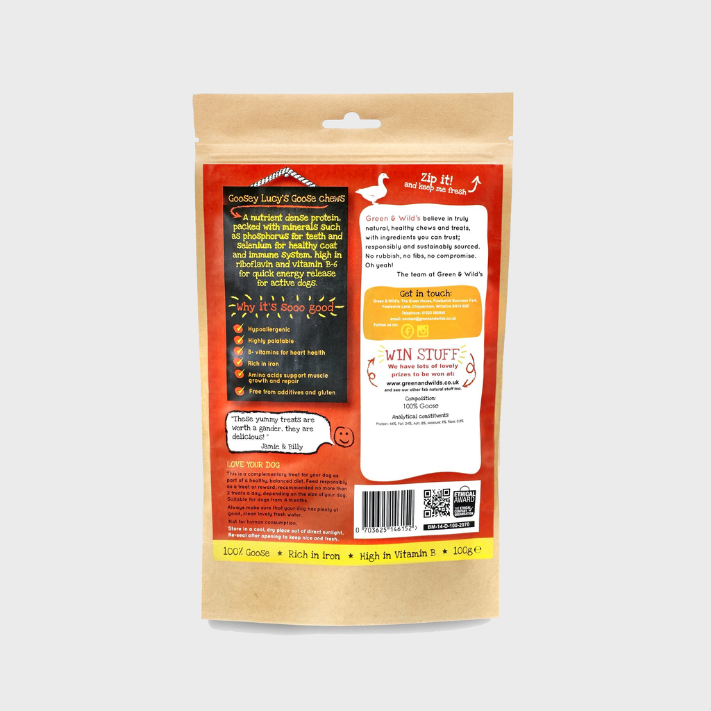 Goosey Lucy's Goose Chews 100g - Slickers ‚óä Doghouse