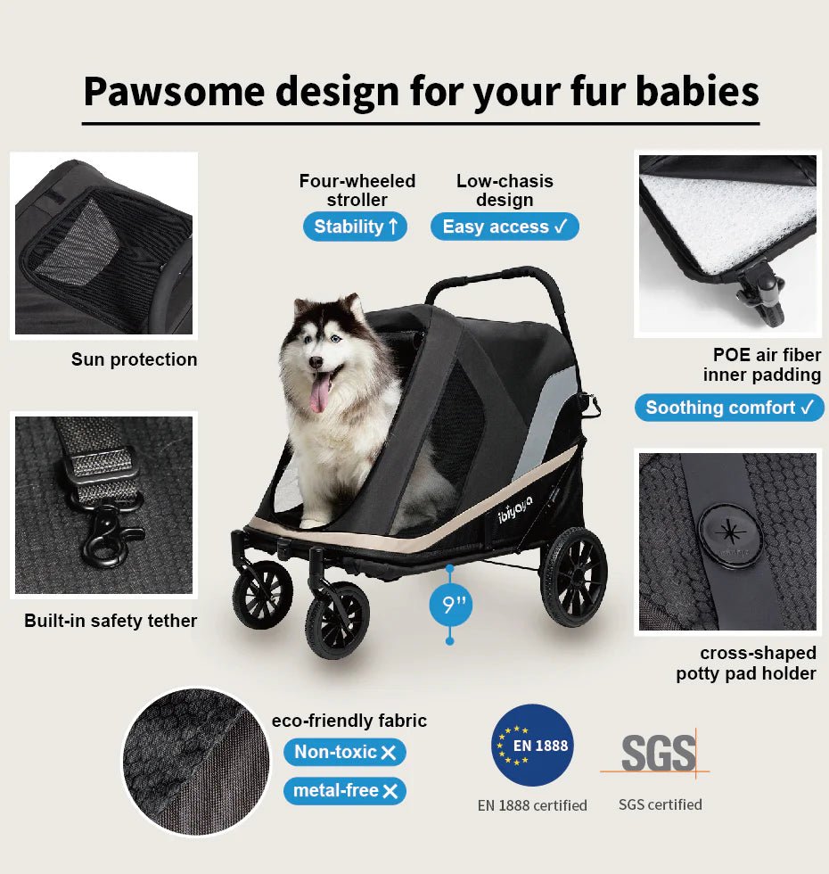 Ibiyaya Grand Cruiser XLarge Dog Stroller | >50kgs - Slickers ◊ Doghouse