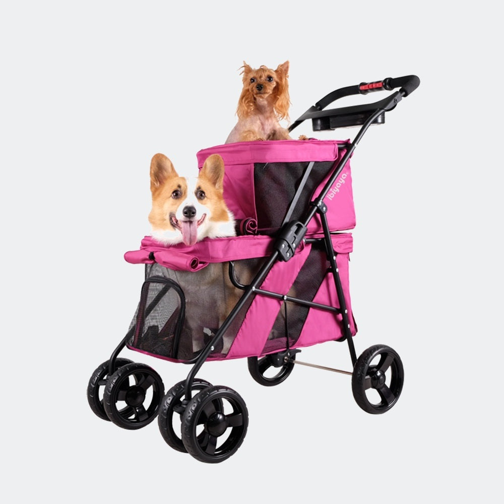 Ibiyaya STROLLER Double Decker - Red Violet