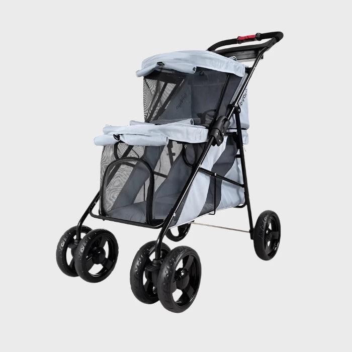 Ibiyaya STROLLER Double Decker - Silver Grey