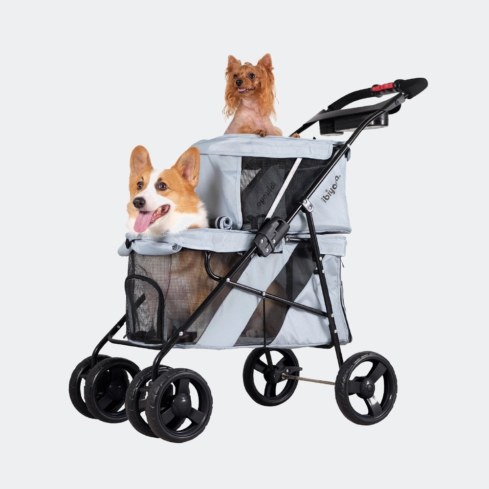 Ibiyaya STROLLER Double Decker - Silver Grey