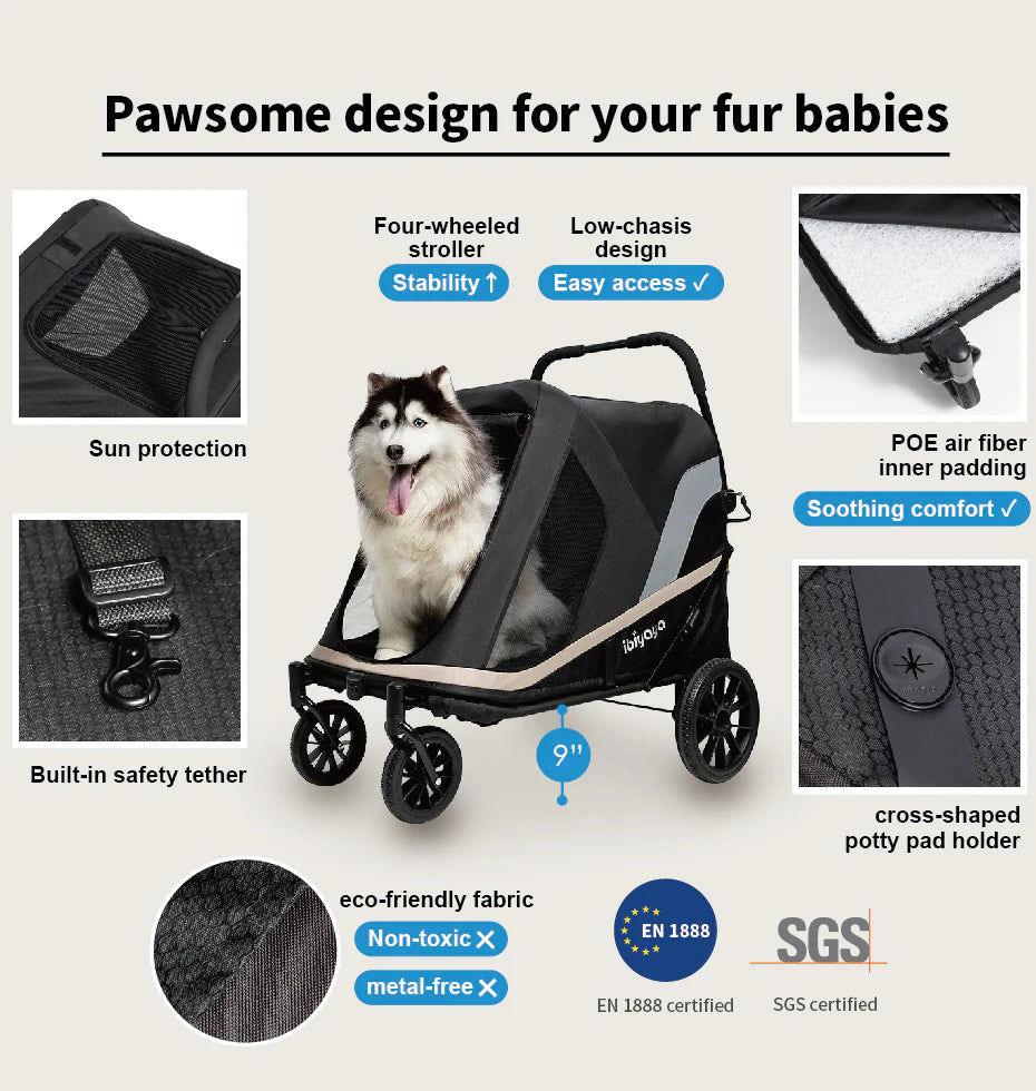 Ibiyaya STROLLER Ibiyaya Grand Cruiser XLarge Dog Stroller | >50kgs