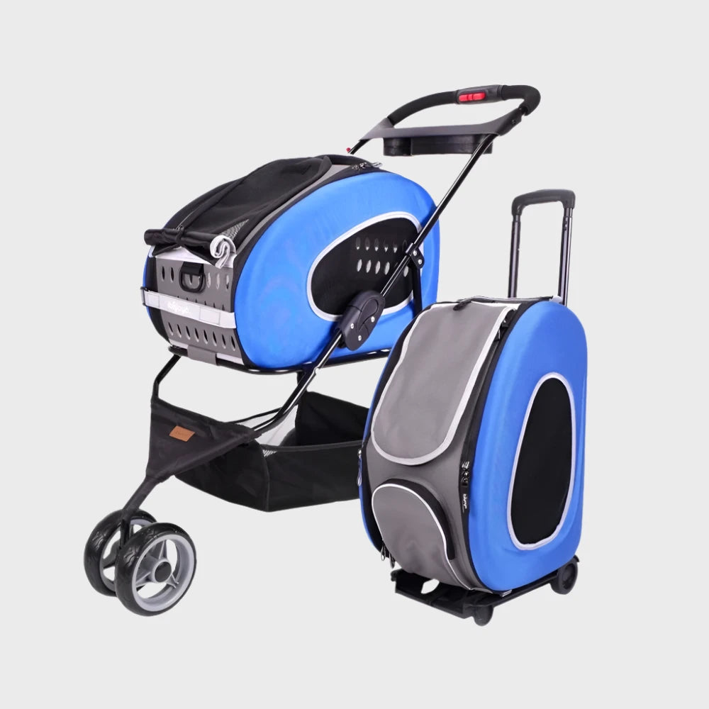 Ibiyaya STROLLER Pet EVA 5 in 1 stroller Blue