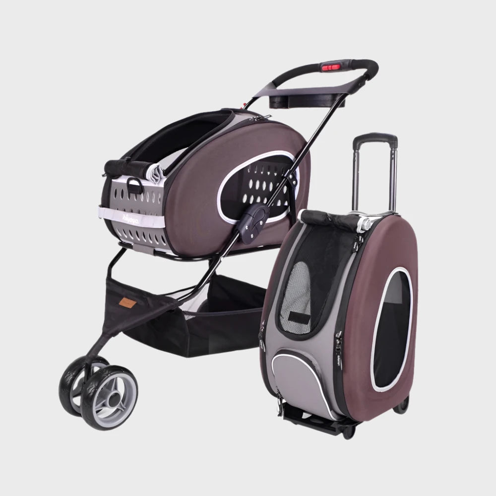 Ibiyaya STROLLER Pet EVA 5 in 1 stroller Brown