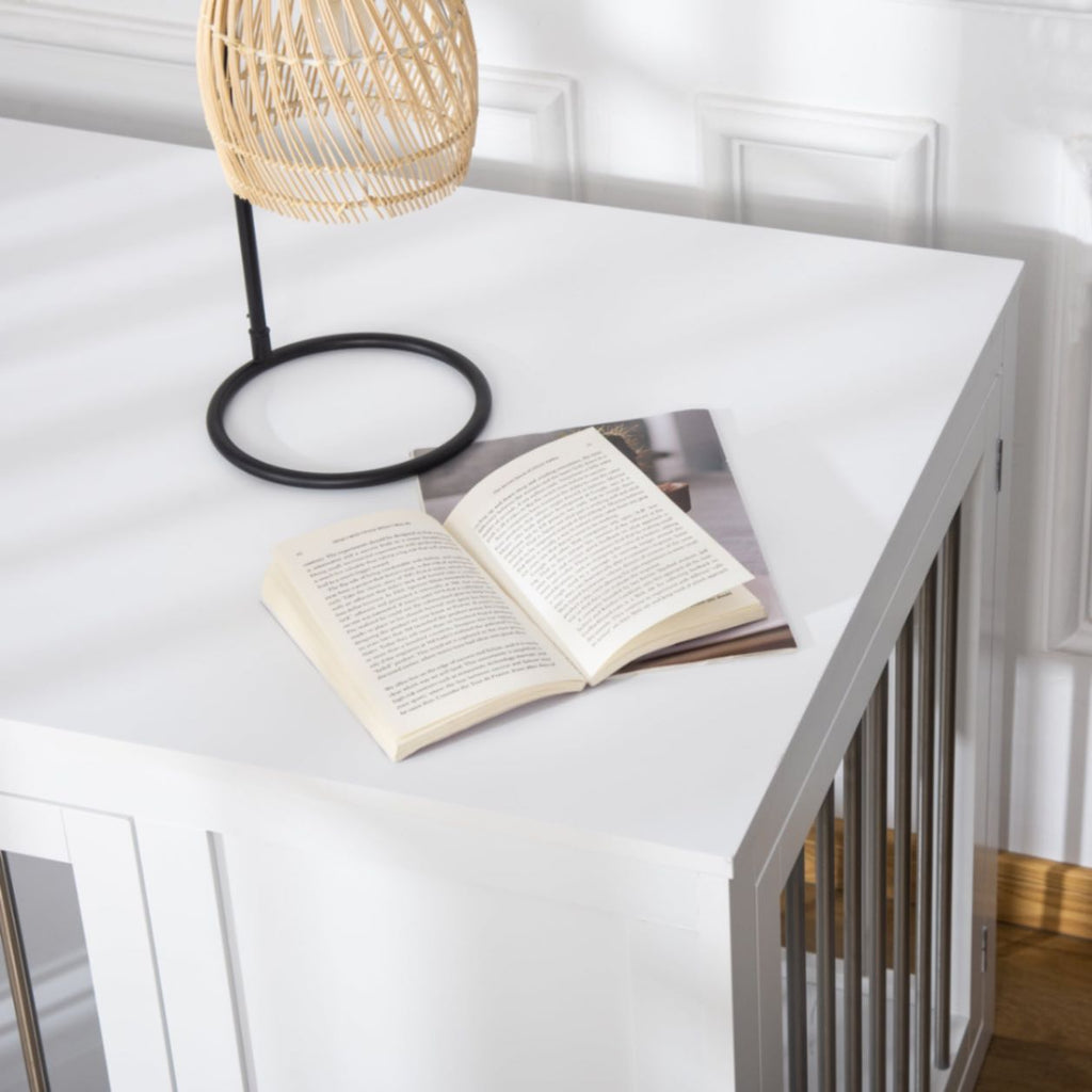 Furniture Style Dog Crate with Two Doors & End Table with Locks, Medium and Large Dogs - Slickers ◊ Doghouse