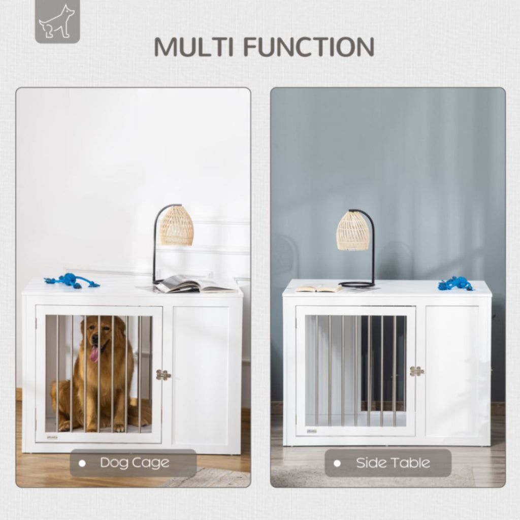 Furniture Style Dog Crate with Two Doors & End Table with Locks, Medium and Large Dogs - Slickers ◊ Doghouse