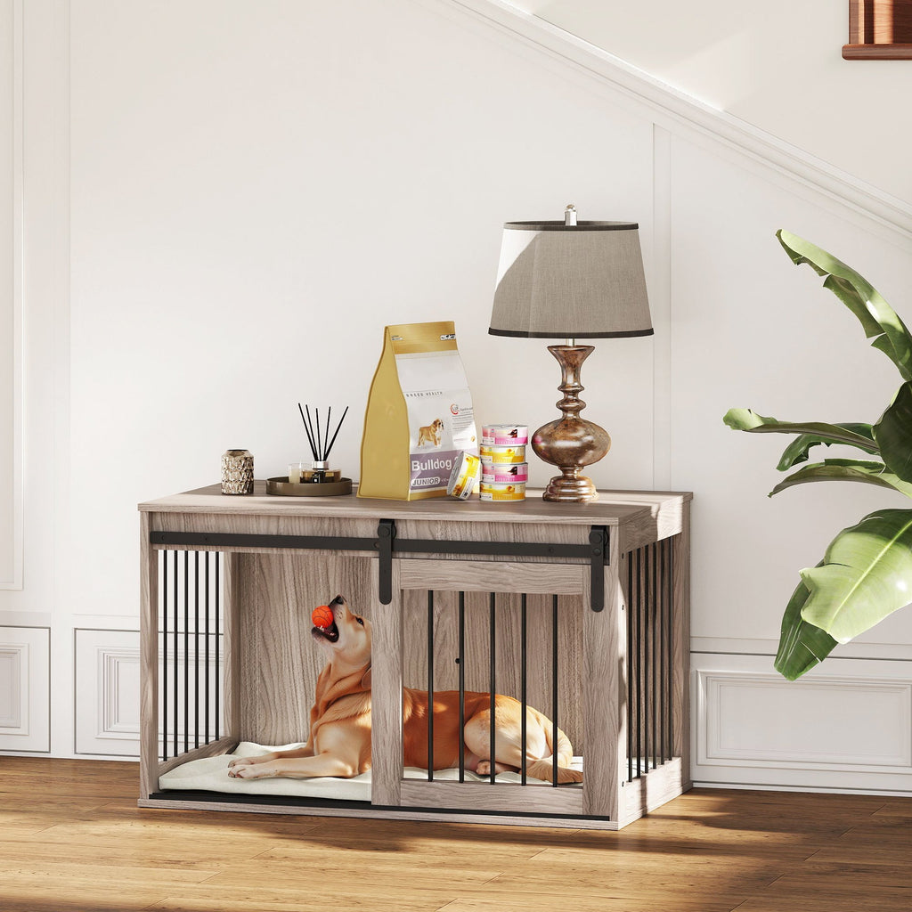 Large Dog Crate Furniture with Removable Cushion for Large Dogs, two colours - Slickers ◊ Doghouse