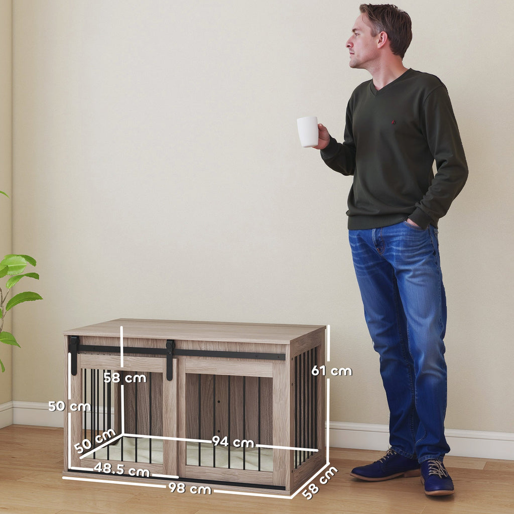 Large Dog Crate Furniture with Removable Cushion for Large Dogs, two colours - Slickers ◊ Doghouse