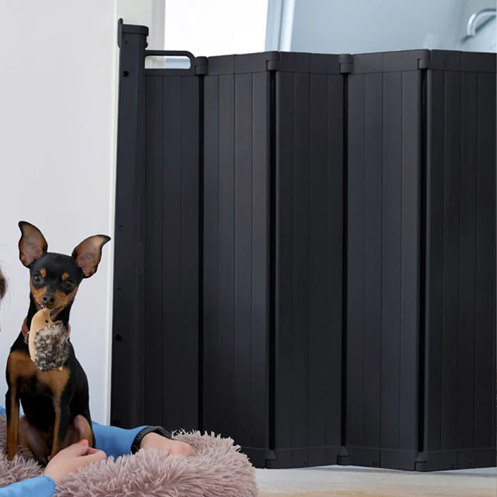 Lords and Labradors Animals & Pet Supplies DogSpace Marley Retractable Pet Gate Black