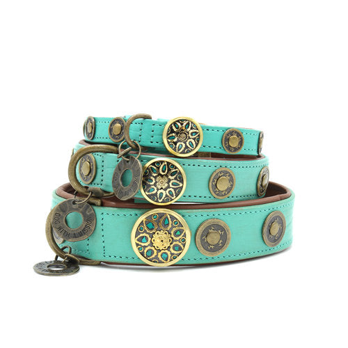 Lords and Labradors Collar S Leather Turquoise Rebel Dog Collar - Dog with a Mission