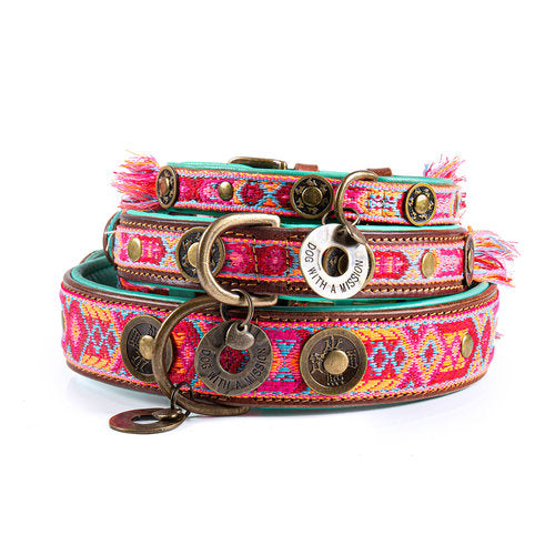 Lords and Labradors Collar S Pink Boho Rosa Dog Collar - Dog with a Mission