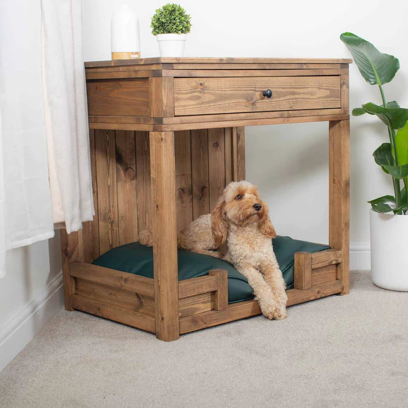 Wooden Broadsand Open Dog Crate with Drawer - Slickers ‚óä Doghouse