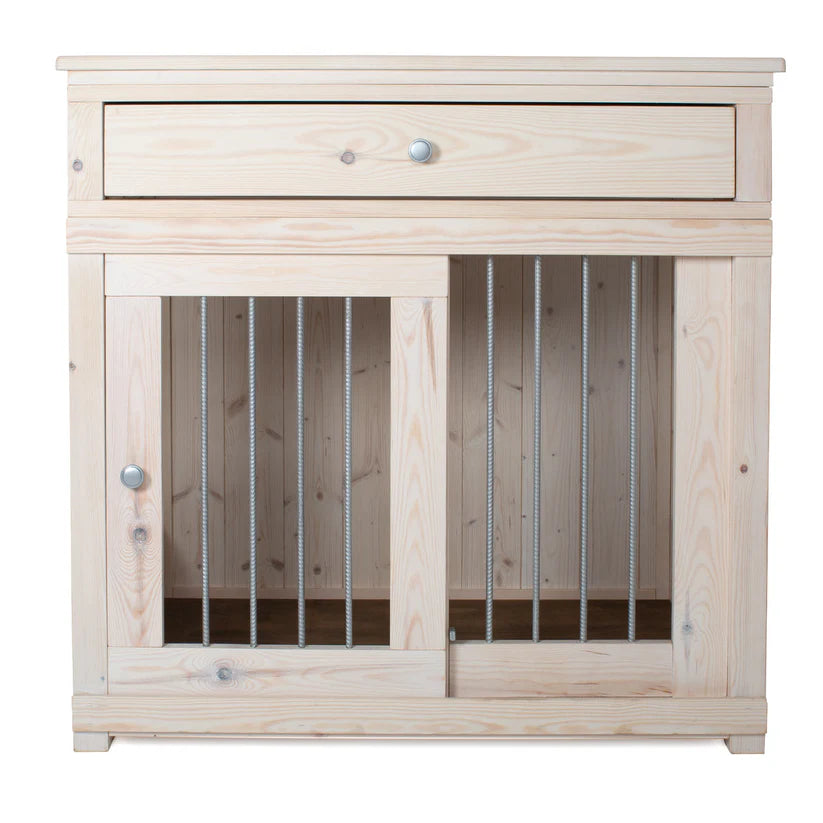 Wooden Sliding Door Salcombe Dog Crate with Drawer - Slickers ‚óä Doghouse