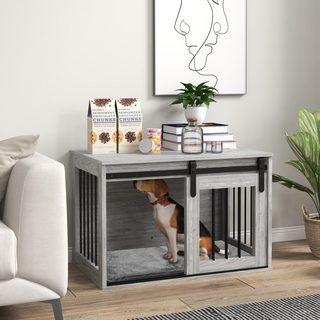 Medium Dog Crate Furniture with Removable Cushion for Medium Dogs, two colours - Slickers ◊ Doghouse