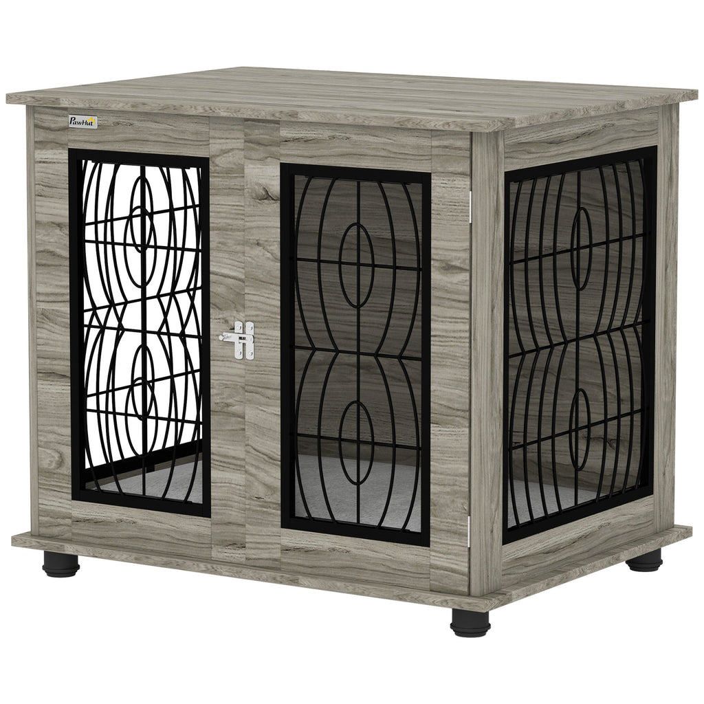 Medium Indoor Dog Crate Furniture, washable cushion & Lockable Front Door - Slickers ◊ Doghouse