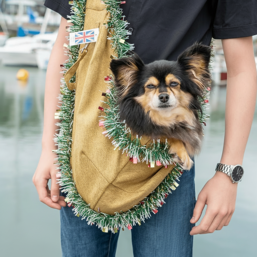 Mustard Tweed Dog Sling