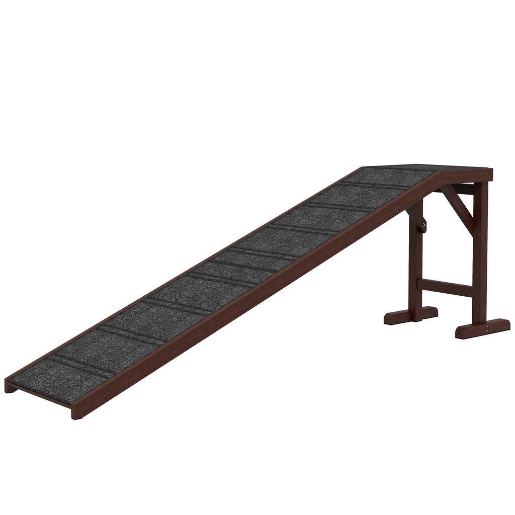Pet Ramp for Dogs, Non - Slip Carpet with Top Platform in Brown & Grey - Slickers ◊ Doghouse