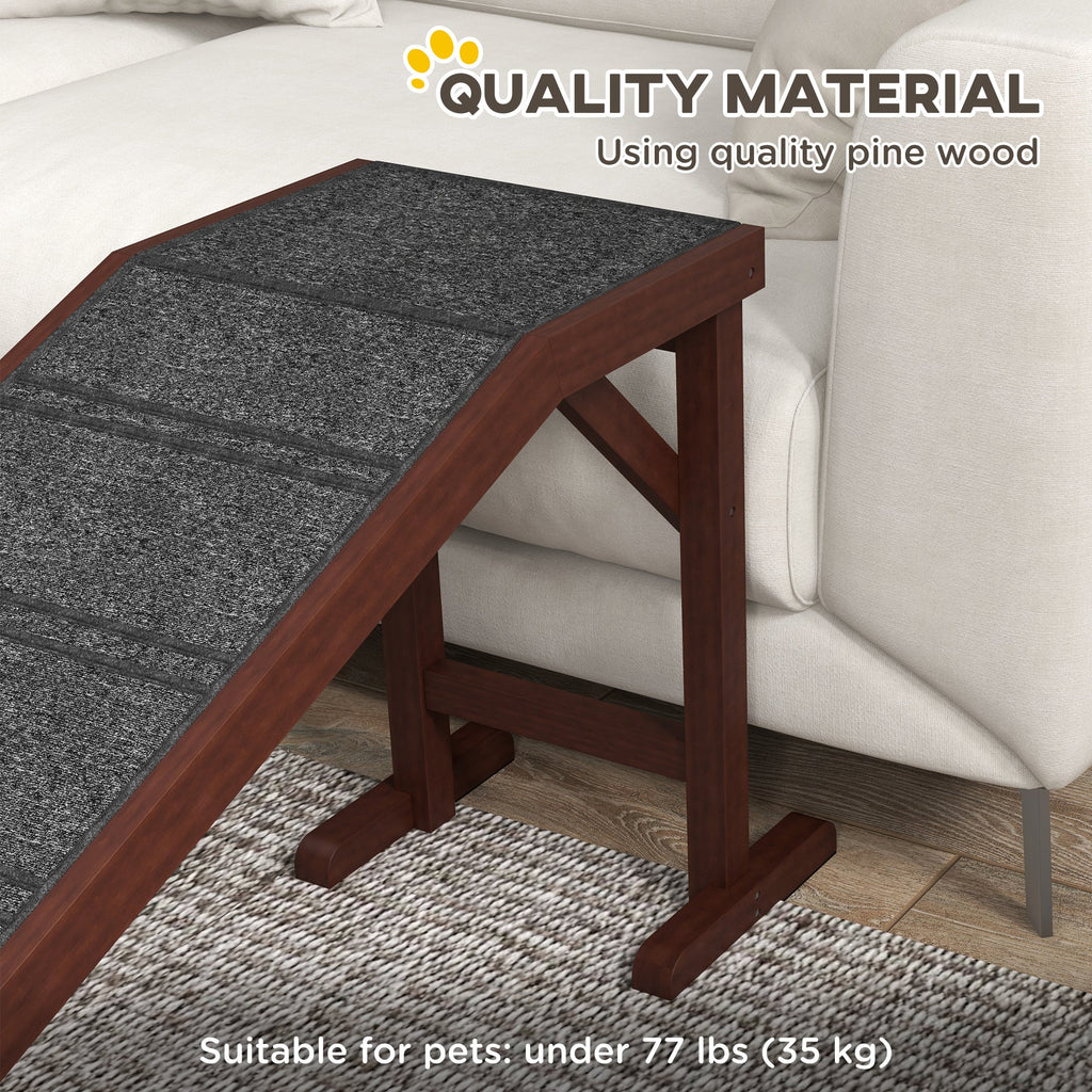 Pet Ramp for Dogs, Non - Slip Carpet with Top Platform in Brown & Grey - Slickers ◊ Doghouse