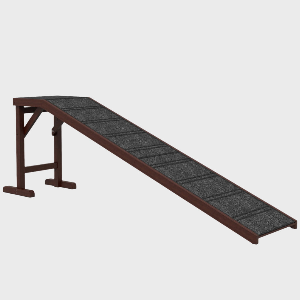 Pet Ramp for Dogs, Non - Slip Carpet with Top Platform in Brown & Grey - Slickers ◊ Doghouse