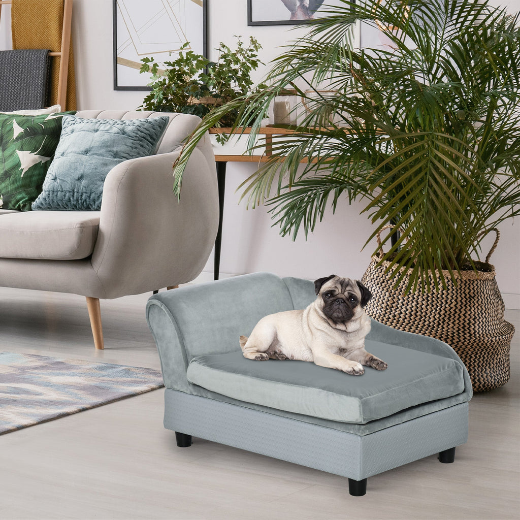 Pet Sofa Chair, with Storage, for Small Dogs in Light Grey - Slickers ◊ Doghouse
