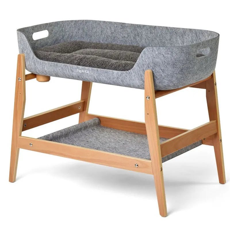 PetNest Full Bedside Kit with Bedside Stand in Natural Wood - Slickers ◊ Doghouse