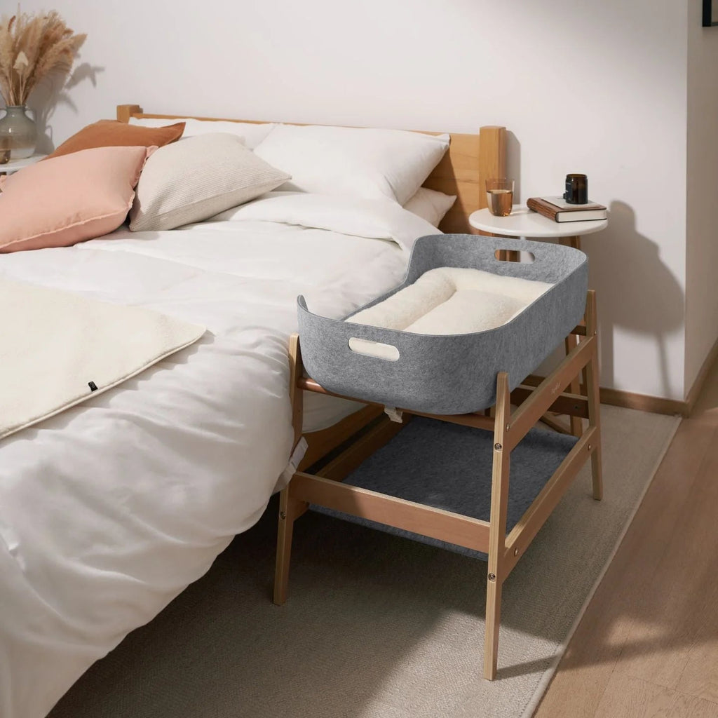 PetNest Full Bedside Kit with Bedside Stand in Natural Wood - Slickers ◊ Doghouse