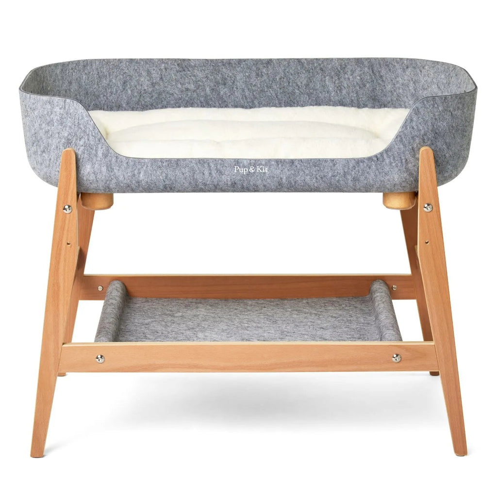 PetNest Full Bedside Kit with Bedside Stand in Natural Wood - Slickers ◊ Doghouse