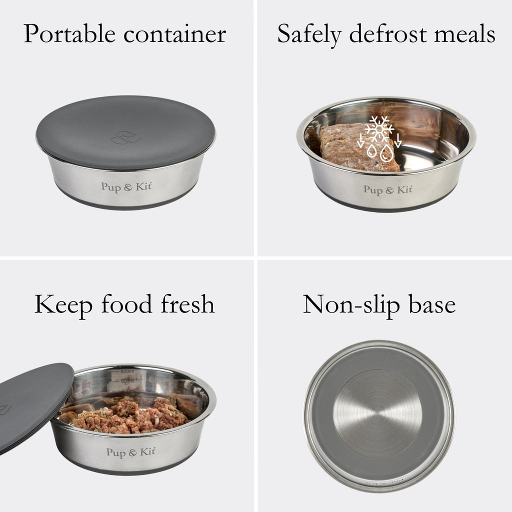Pup & Kit Animals & Pet Supplies Lid-it Pet Bowl with Stay-Fresh Lid