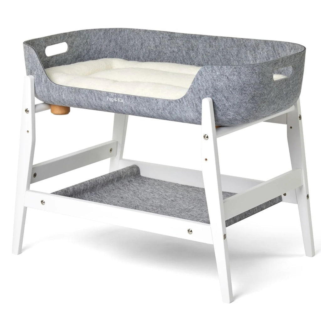 Pup & Kit Bedding PetNest Full Bedside Kit with Bedside Stand in White