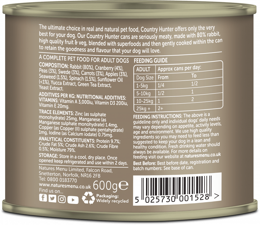 RABBIT WITH SUPERFOOD CANS 600g - Slickers ◊ Doghouse