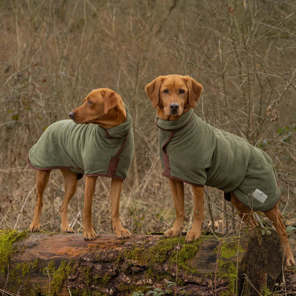 Ruff and Tumble Drying Coat XL / Moss Dog Drying Coat - Country Collection