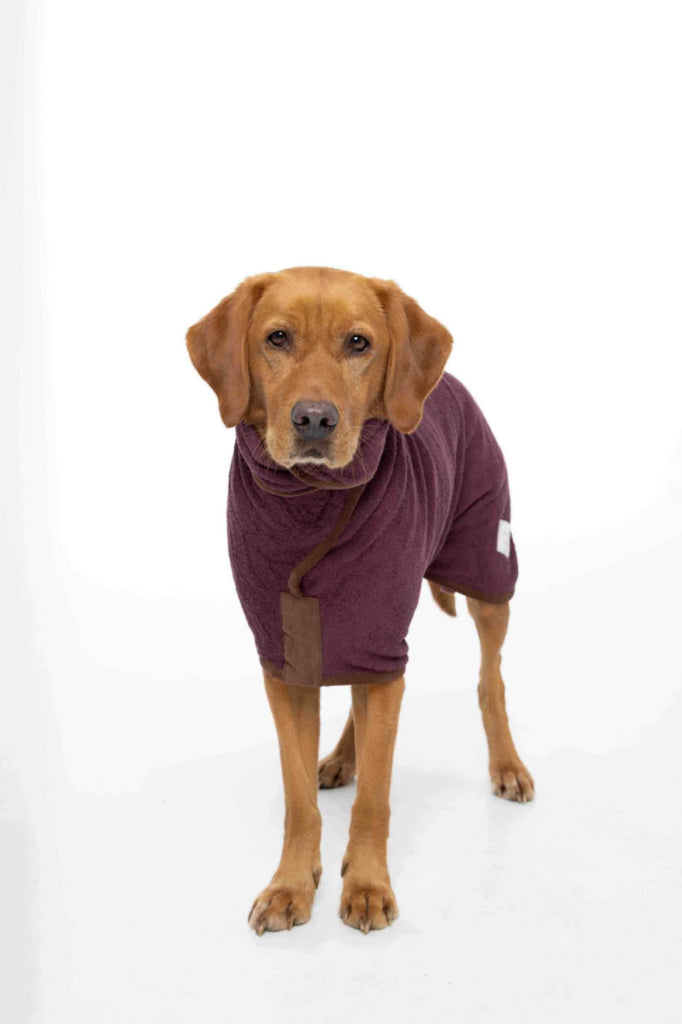 Ruff and Tumble Drying Coat XS / Burgundy Dog Drying Coat - Country Collection