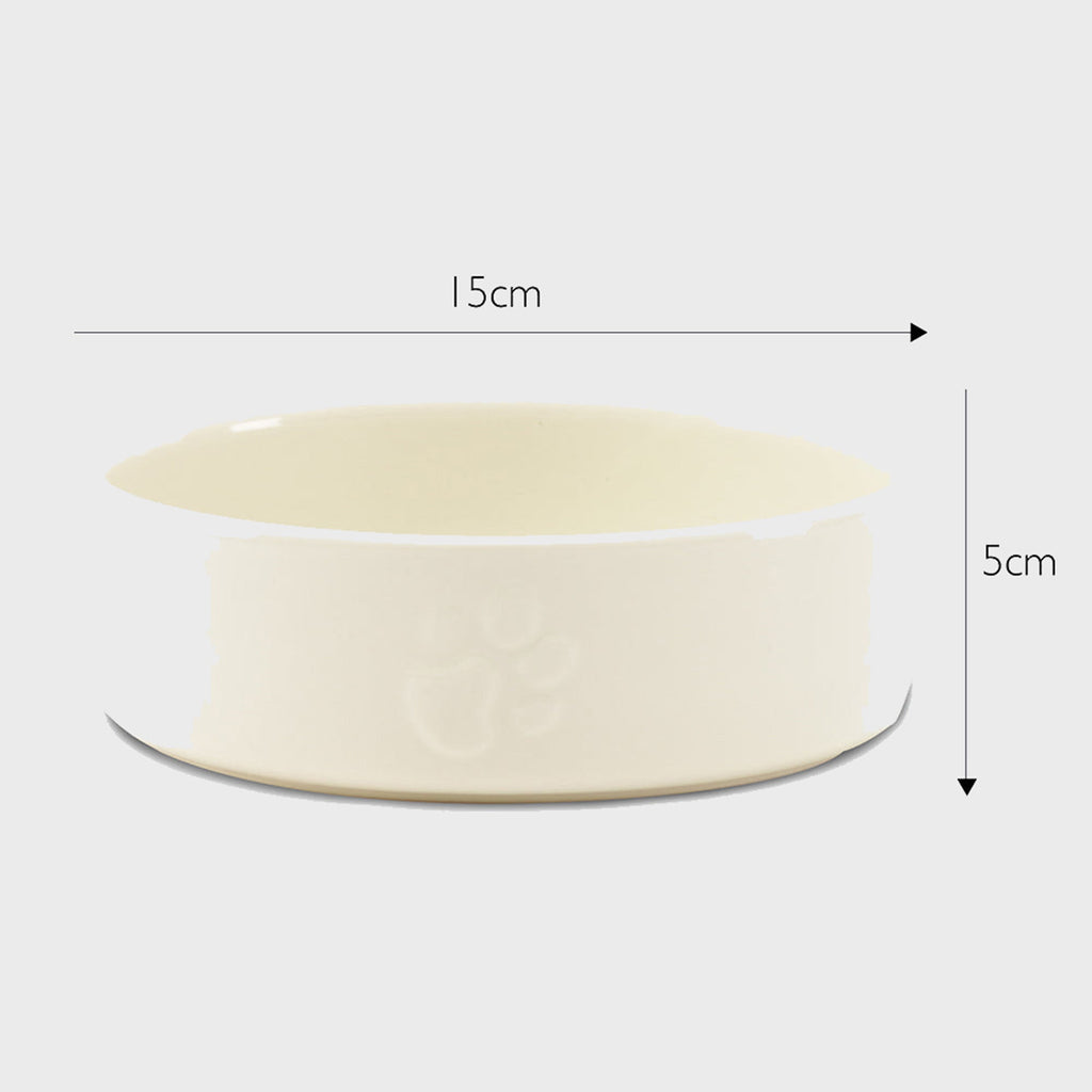 Scruffs Dog Bowl Cream / 15cm - 0.5ltr Ceramic Icon Dog Food Bowl