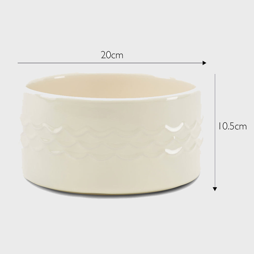 Scruffs Dog Bowl Cream / 20cm - 2.2ltr Ceramic Icon Dog Water Bowl