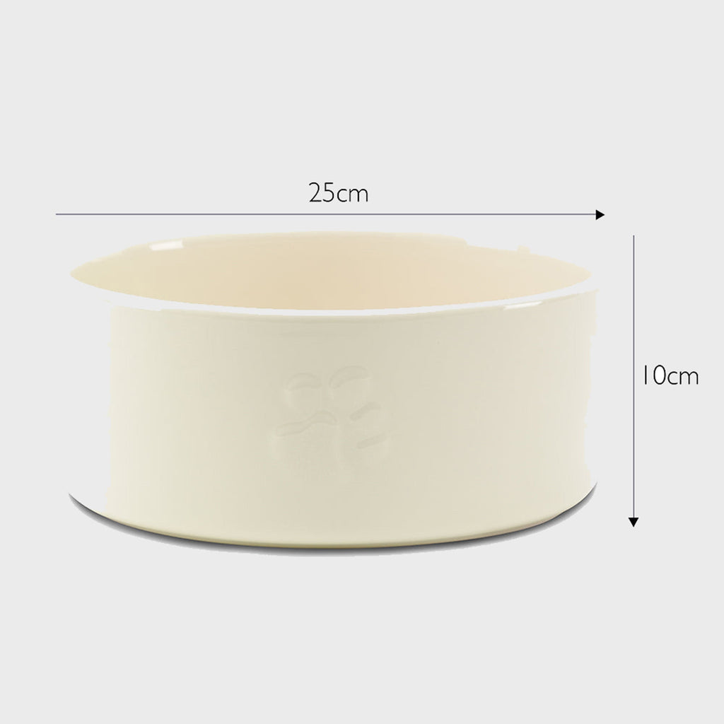 Scruffs Dog Bowl Cream / 25cm - 3.5ltr Ceramic Icon Dog Food Bowl