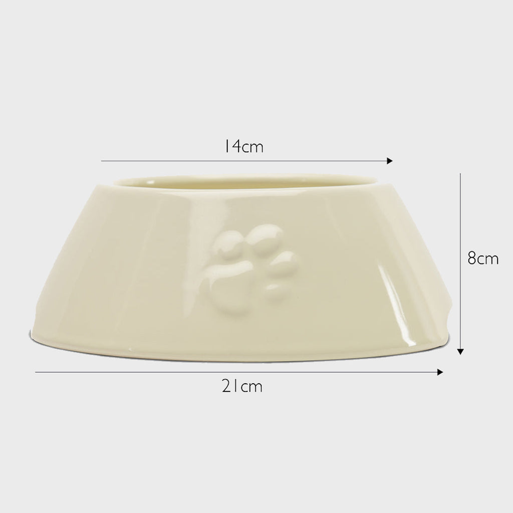 Scruffs Dog Bowl Cream Ceramic Icon Long Eared Dog Food & Water Bowl