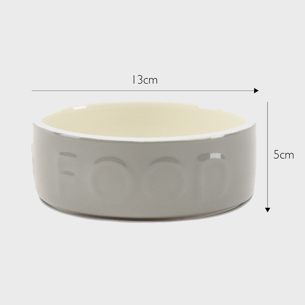 Scruffs Dog Bowl Grey / 13cm - 0.3ltr Ceramic Classic Dog Food Bowl