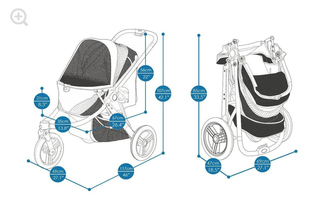 The Beast Pet Jogging Stroller Baby Blue - Slickers ◊ Doghouse