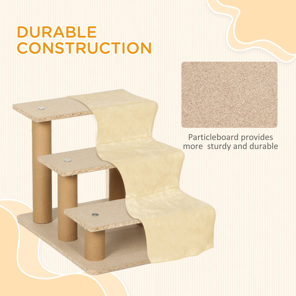 Three - Step Dog Stairs with Washable Plush Cover for High Bed or Sofa, two colours - Slickers ◊ Doghouse