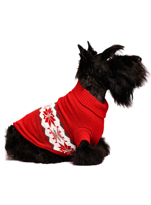 Urban Pup Doggy Wear Red Snowflake Sweater