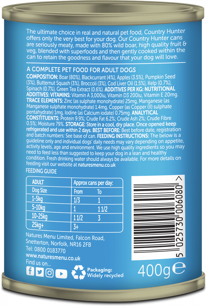 WILD BOAR WITH SUPERFOOD CANS - Slickers ◊ Doghouse