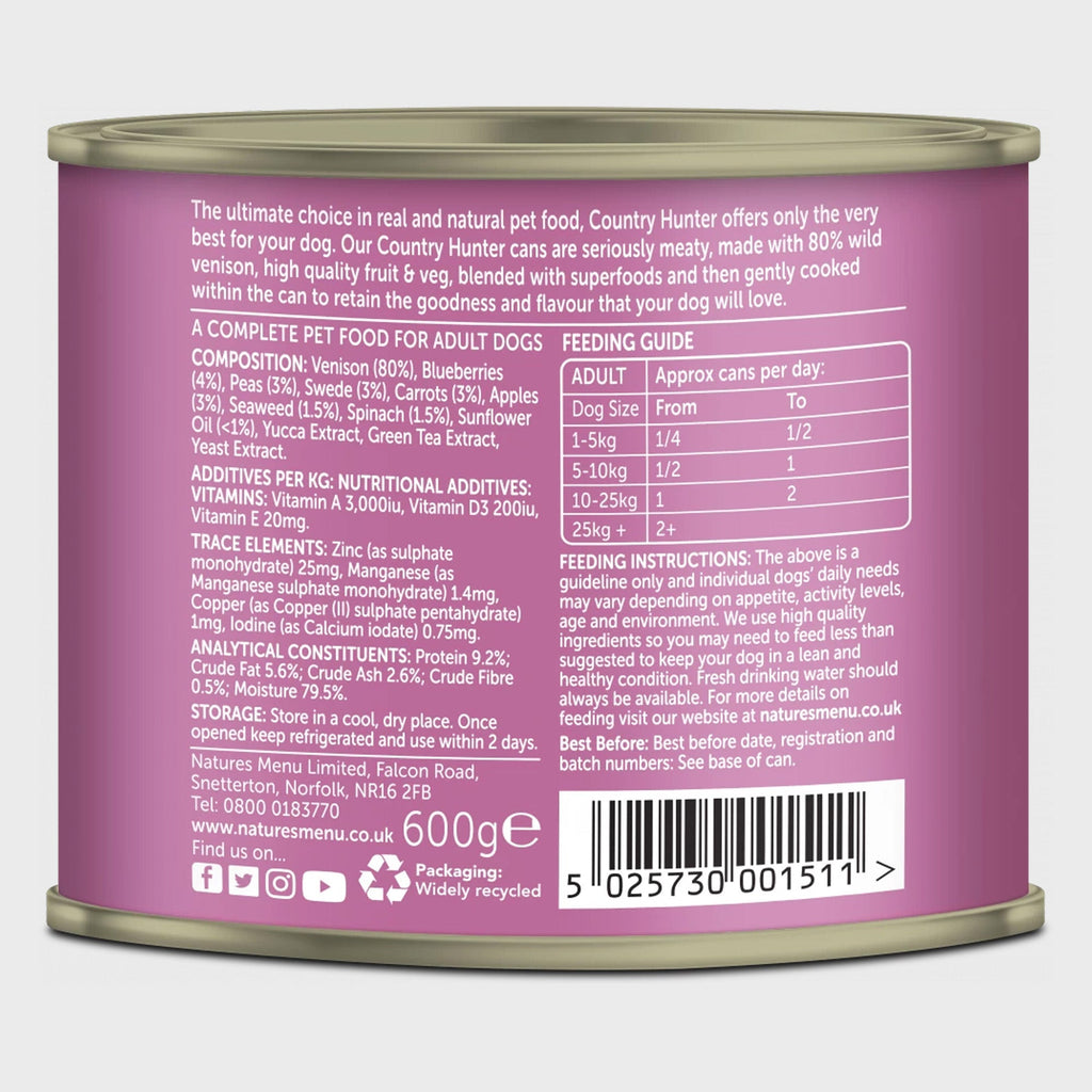 WILD VENISON WITH SUPERFOOD CANS 600g - Slickers ◊ Doghouse