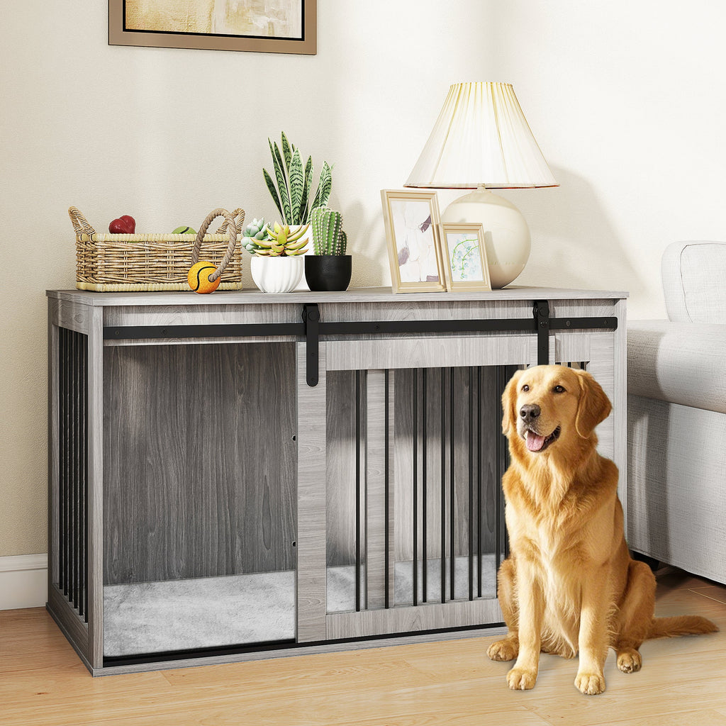 XL Dog Crate Furniture with Removable Cushion for Extra Large Dogs, two colours - Slickers ◊ Doghouse