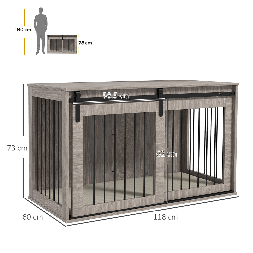 XL Dog Crate Furniture with Removable Cushion for Extra Large Dogs, two colours - Slickers ◊ Doghouse