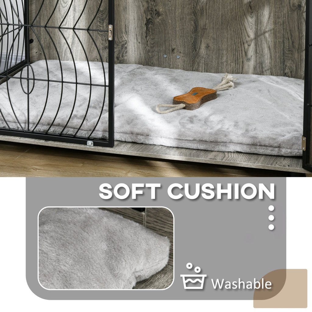 XL Full Front Dog Crate Furniture with Washable Cushion with Lockable Door - Slickers ◊ Doghouse