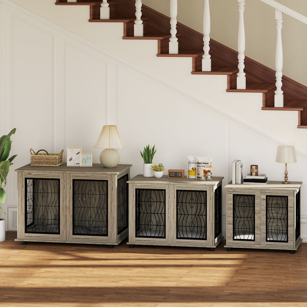 XL Indoor Dog Crate Furniture with Soft Washable Cushion, Lockable Front Door - Slickers ◊ Doghouse