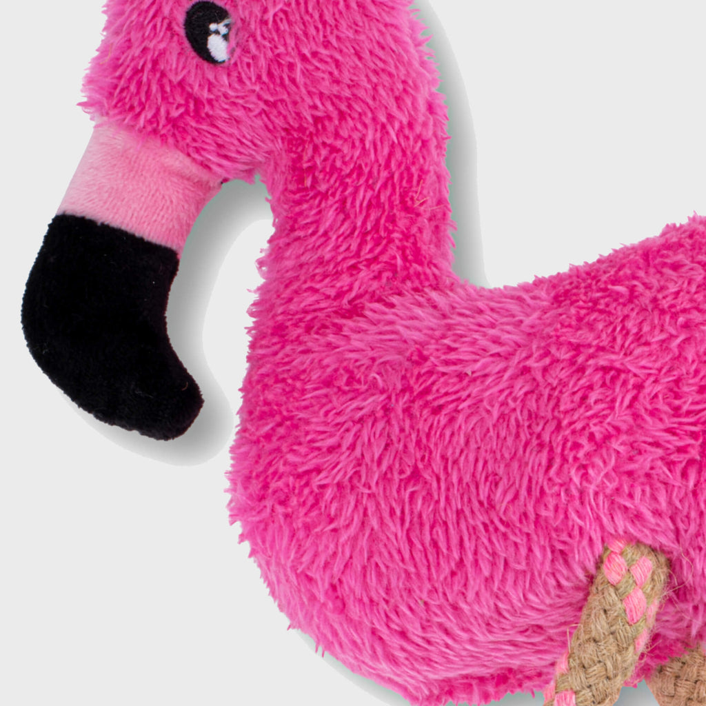 Beco Soft Toys Beco Recycled Soft Dog Toy, Fernando the Flamingo